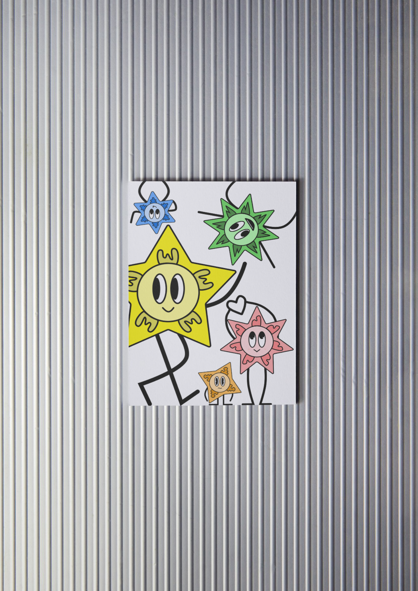 Les "STARS" - Affiche Doodle colorée